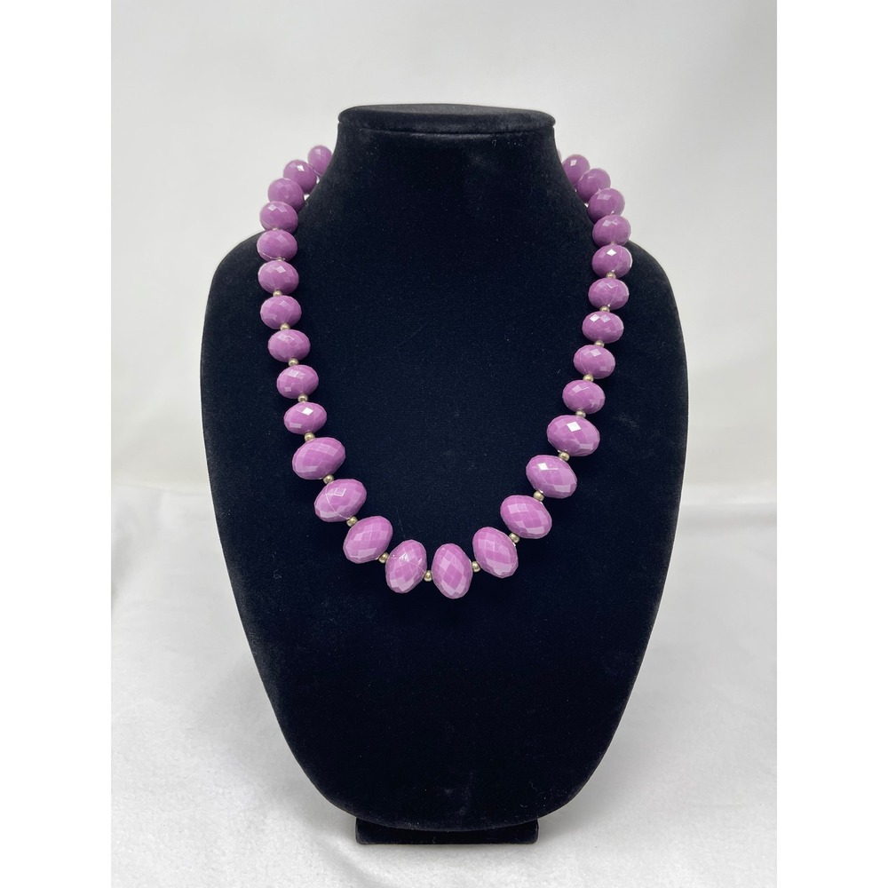 Avon Women Chunky Beaded Necklace OS Amethyst Purple Vintage Faceted